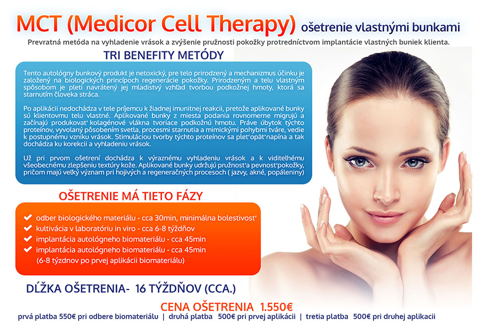 MCT (Medicor Cell Therapy) ošetrenie vlastnými bunkami